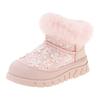 Children Snow Boots Thick Fleece Girls Cotton Shoes Fashion Shiny Warm Shoes New 2024 Winter Kids Ankle Boots Zapatos Niña