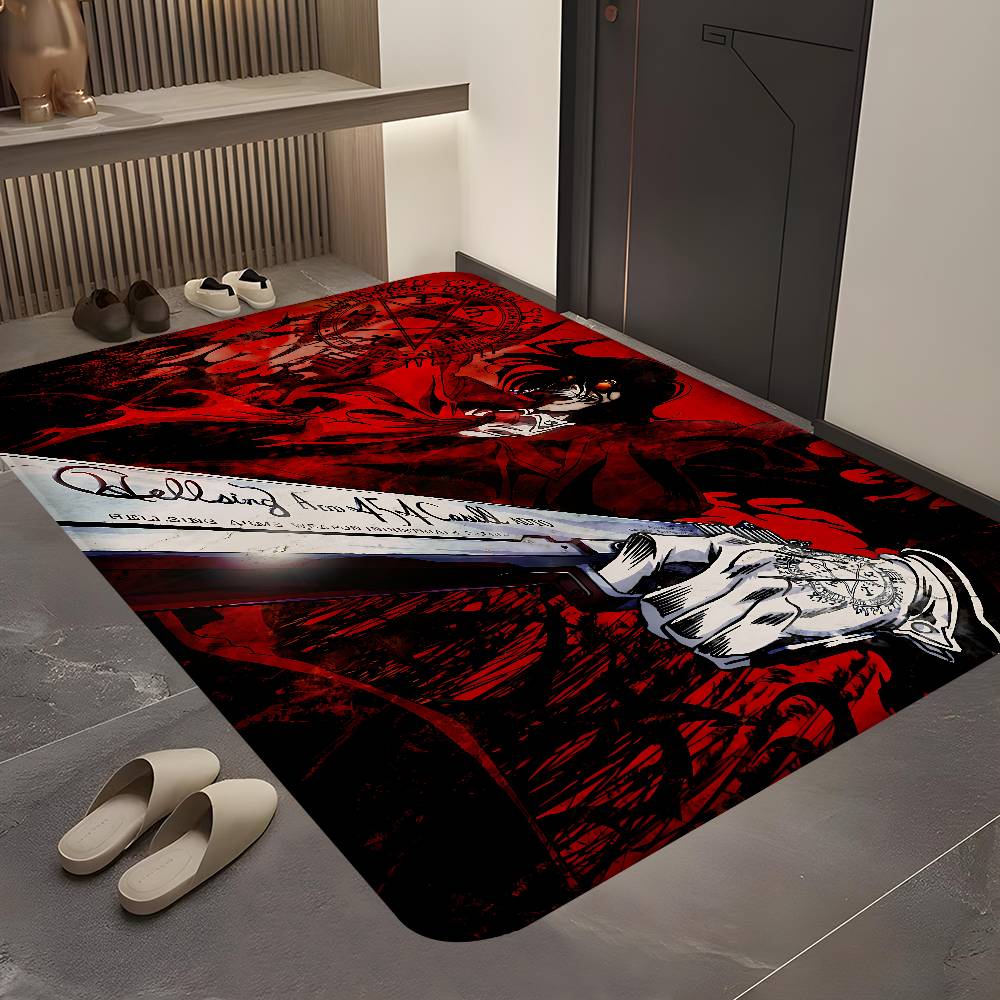 Anime H-Hellsing Bathroom Mat Kids Room Bedroom Decoration Balcony Anti-Slip Doormat Living Room Bedside Area Rugs