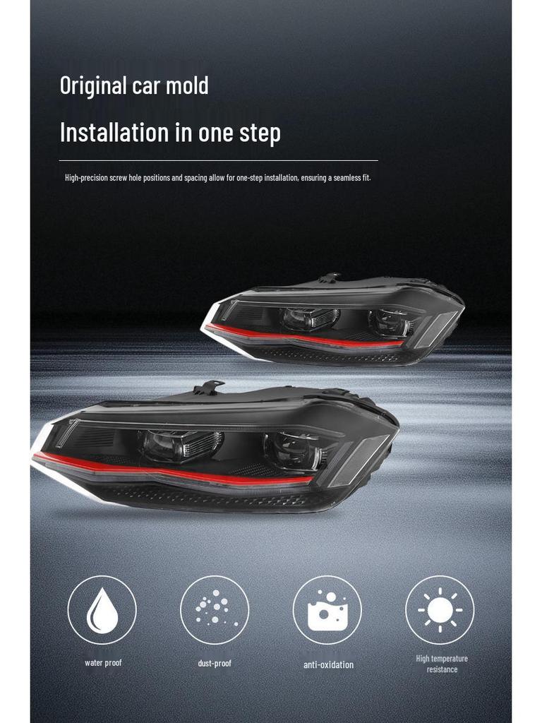 LED Headlight Assembly with DRL, Projector, & Turn Signals for 2019-2024 VW Polo