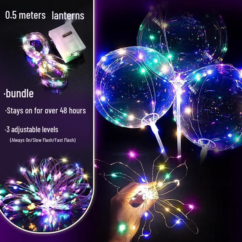 

LED Colorful Twinkling String Lights - Decorative Lantern Wicks 1 pc - Slow/Quick/Constant Flash Switchable