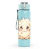 1PC Fluffy White Lamb 750ml Color Plastic Sports Water Bottle Leakproof Flip Straw Lid Suitable for Sports Office Home Use