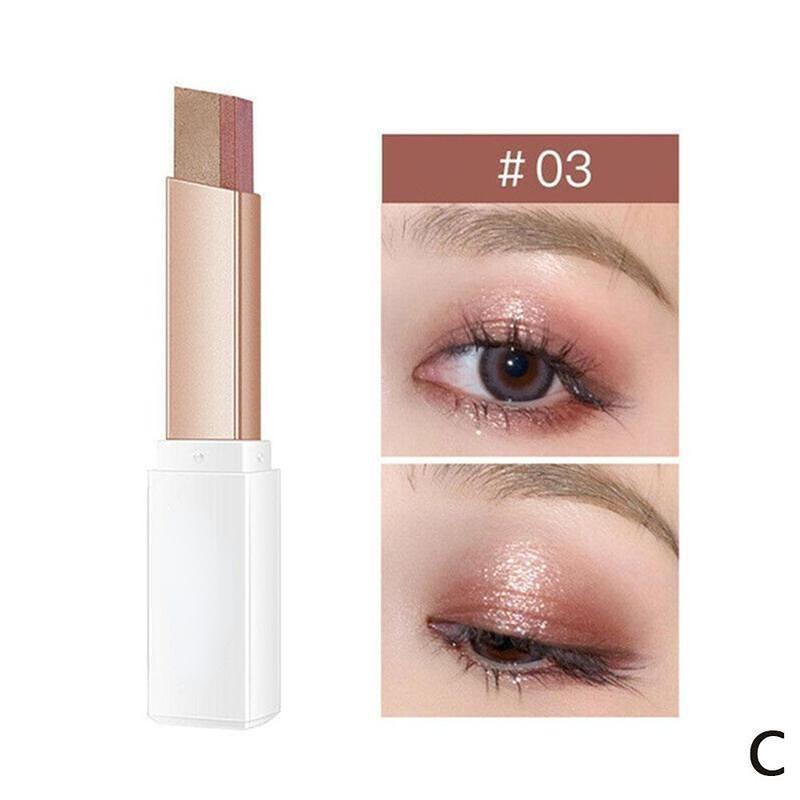 Double Color Glitter Eye Shadow Stick Matte Eyeshadow Makeup Waterproof Bicolor Shimmer Cosmetics Beauty Makeup Tool