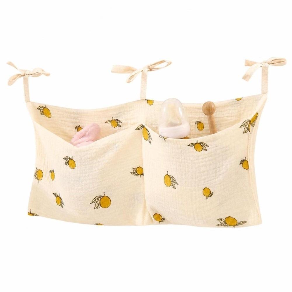2 Pockets Diaper Storage Bag Portable Baby Bedside Bag New Crib Hanging Storage Bag Infant Room