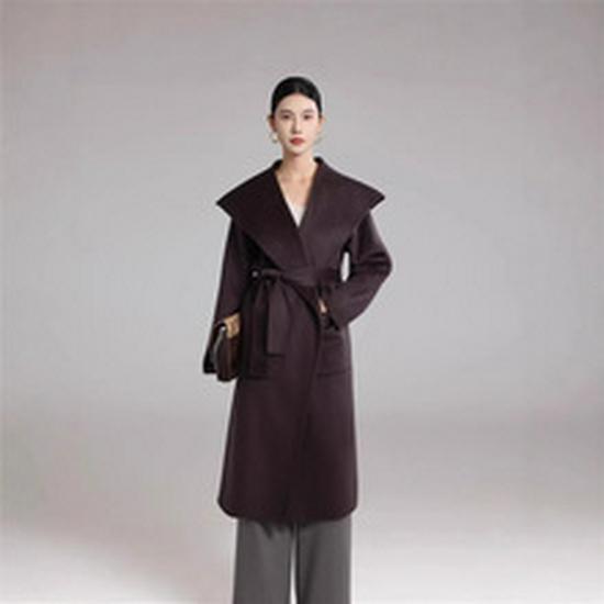 Women's Pure Wool Knit Cardigan: Autumn/Winter 2025, Thickened Lapel, Zipper, Lazy Style Sweater.