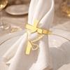4PCS Iron Cross Napkin Rings Vintage Table Napkin Holder Dining Table Napkin Buckle  Banquet Dinner