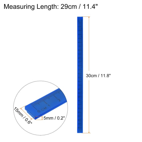 uxcell Whiteboard Magnetic Ruler, Metric Chalkboard Straight Ruler, Office Measuring Tool, 29cm, Deep Blue