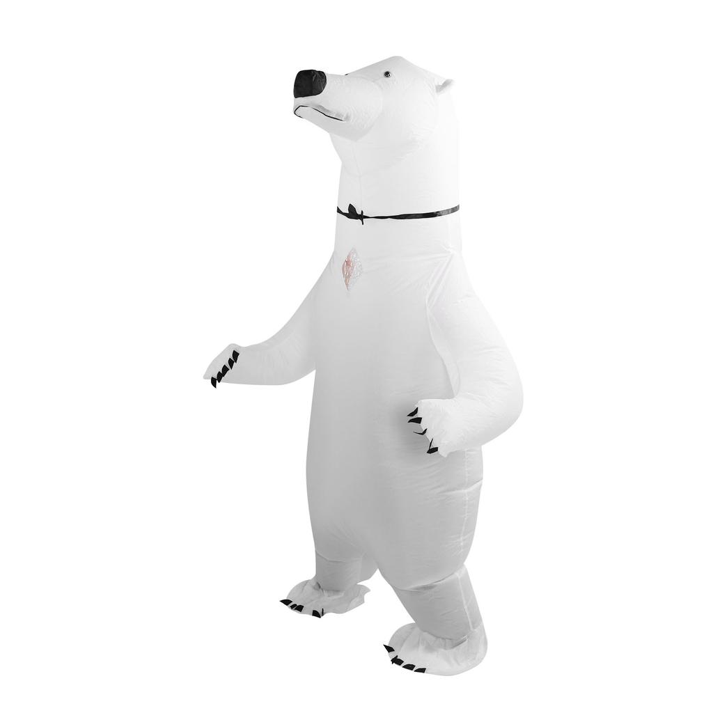 Inflatable Polar Bear Costume Reinforced Stitching Lightweight Reusable Waterproof Blow Up Animal Costumes for