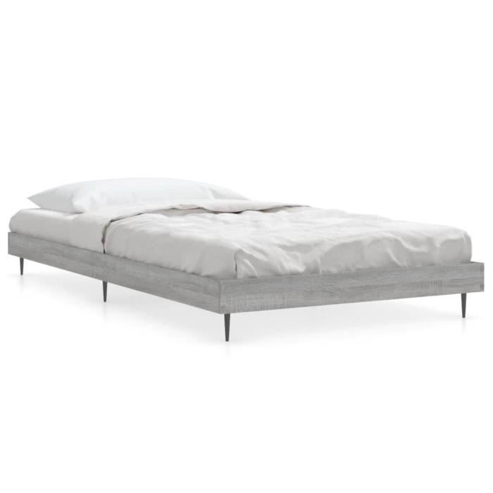 VidaXL Bed Frames Sonoma Grey 90x200 Cm Engineered Wood 832275