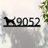 Metall Hund Familienname Wandkunst Personalisierter Hausnummernschild Außen Rustikales Dekor