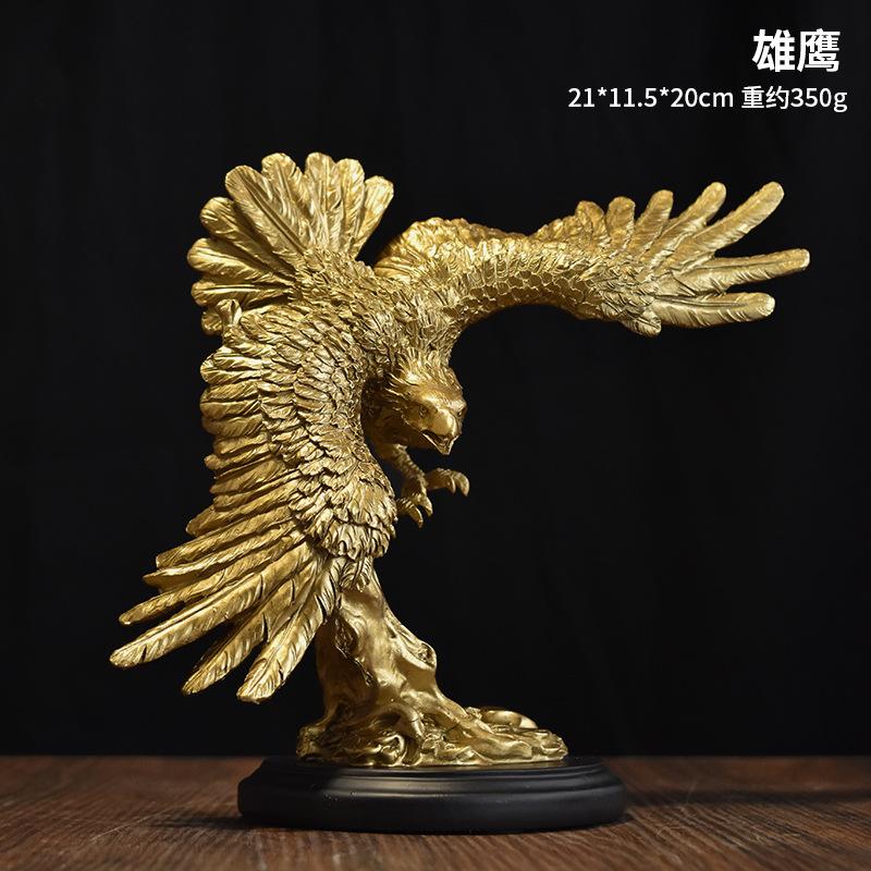 Nordic Resin Golden Eagle Statue Home Living Room Desktop Decoration Animal Figurines Office Bookshelf Cabinet Object Accessorie