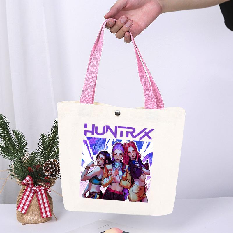 K-Pop Animation Cartoon Printing High Value Fashion Simple Canvas Bag Going Out Portable Shopping Bag Handbag