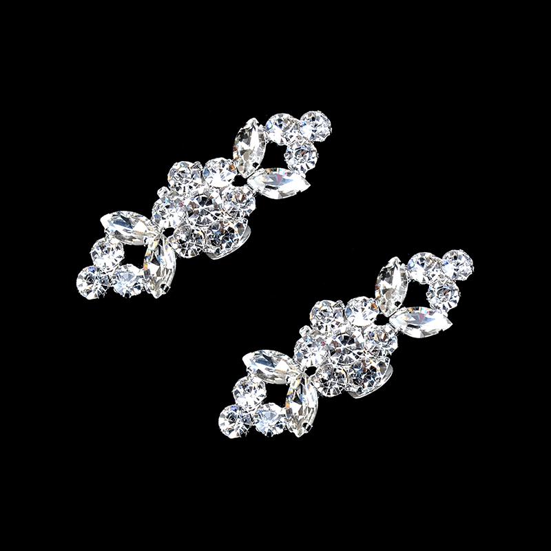 Buy 2Pcs/Set Rhinestone Shoes Buckle Elegant Shoe Clips Silver Shoe Diy