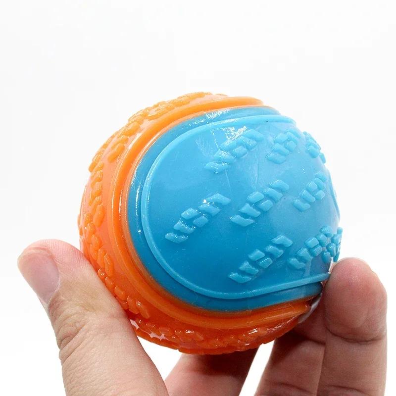 Dogs Interactive Toys Soft TPR Toys for Dog Pet Teeth Cleaning Bite Resistance Squeaky Dog Ball Toy Dog Accessories Pet Supplies