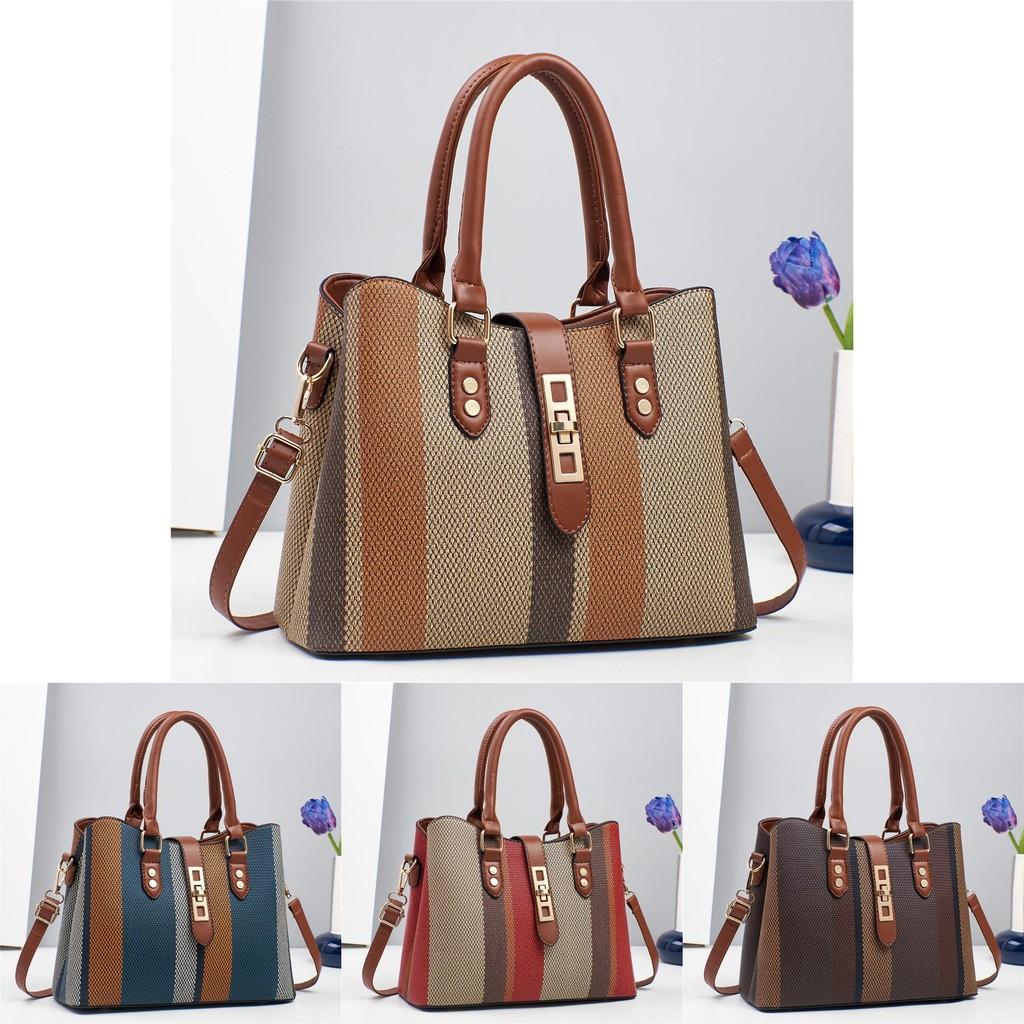 Fashionable Large Capacity Color Block Tote Bag For Women Stylish Casual Use