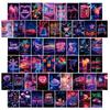 50 Neon Postcards Purple Dream Wall Decorative Cards Light And Shadow Lighting Colorful Decorative Cards