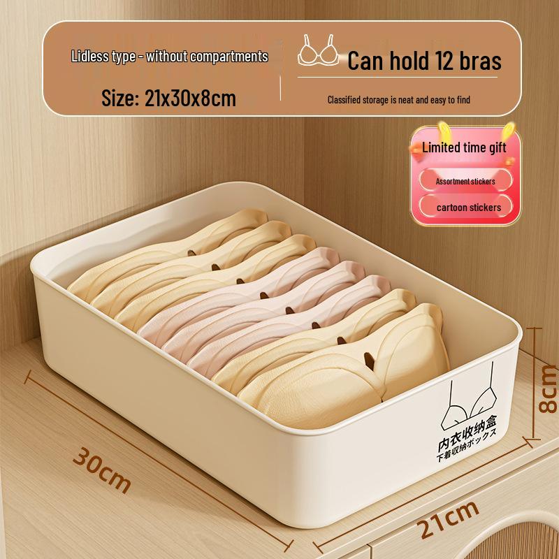 Three-in-One Dorm Underwear Organizer: Compartmented Box for Panties and Socks