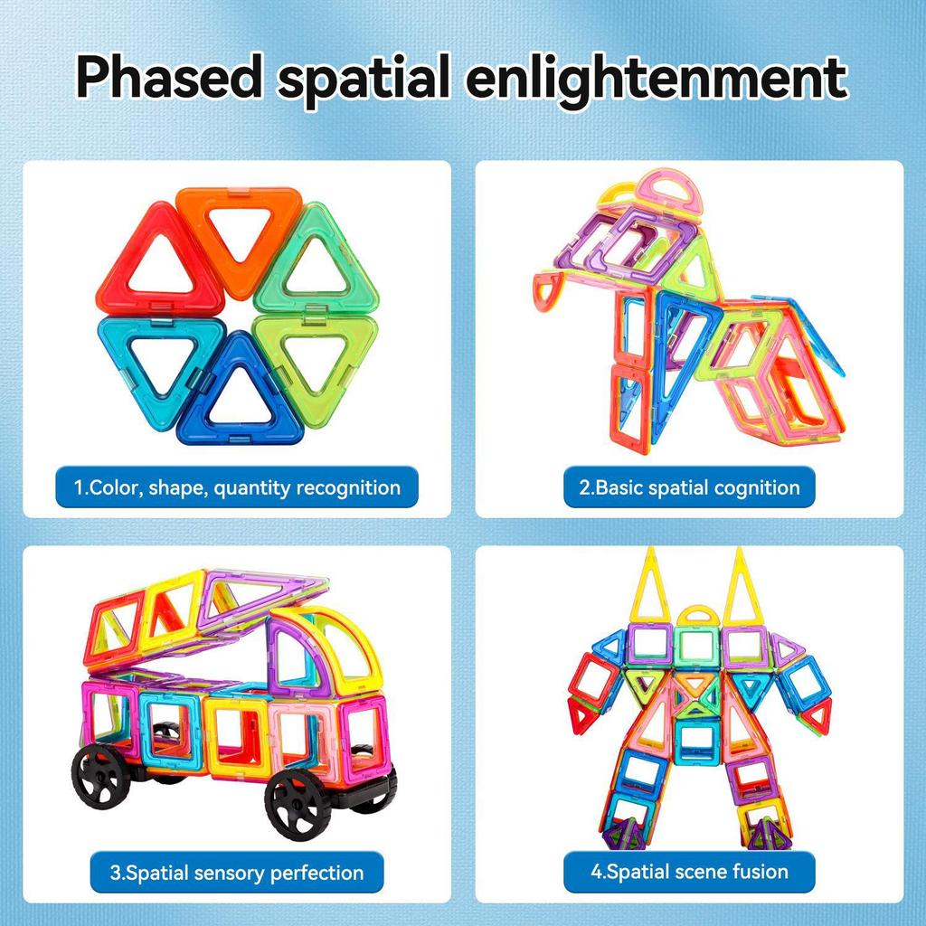 Magnetic Dinosaur Scene Building Blocks - Educational Toys for Boys Ages 3+