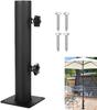 Reducing Sleeve Parasol Standpipe Garden Use Black Paint Coating Multi-surface Compatibility Secure Knob Mechanism