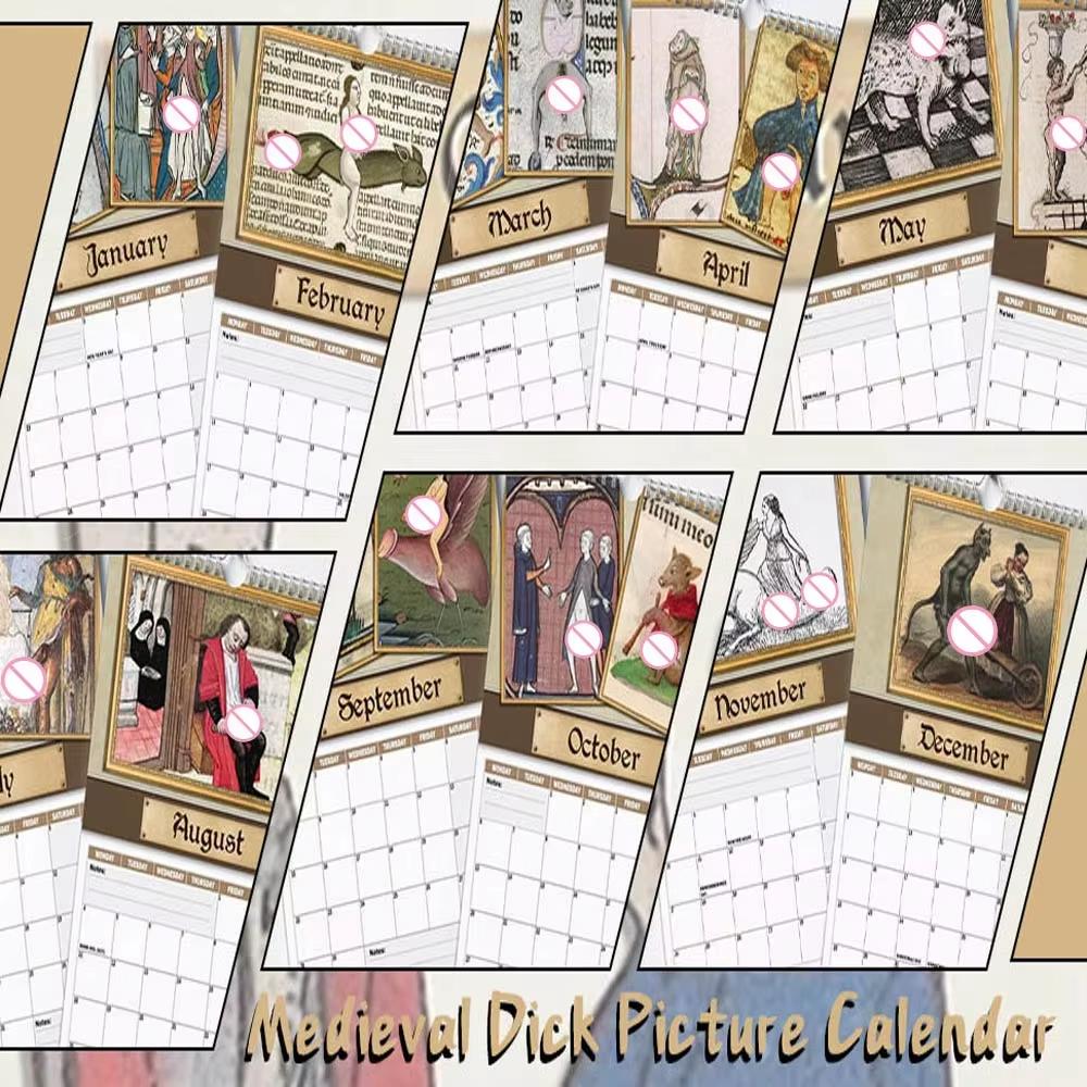 2026 Calendar - Funny Medieval Pics Wall Calendar With Illustrations Strange Prank Wall Calendar For History Enthusiasts Gift