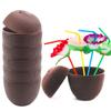 12 Tazze di Cocco con Cannucce a Fiore di Ibisco per Festa Luau Hawaiana per Bambini