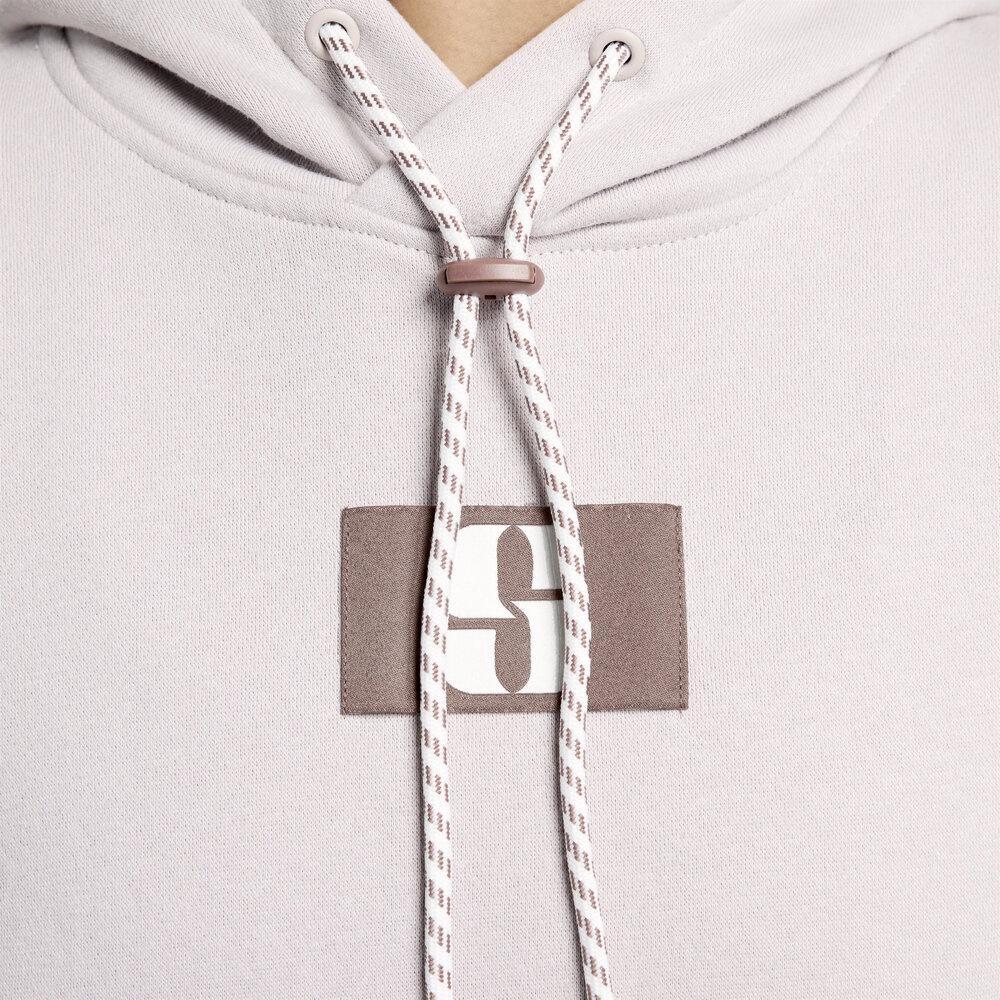 Nike Sabrina Letter Label Hooded Thickened And Fleece Lined Casual Sweatshirt Women's Gray Purple FJ4450-019