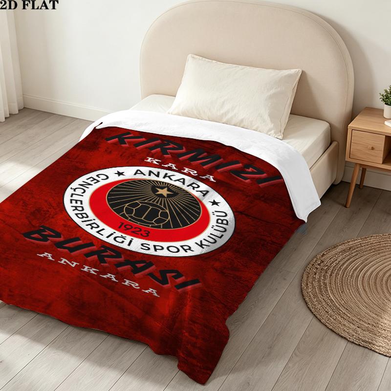 Gençlerbirliği Flanelldecke mit Aufdruck Hohe Qualität Warm Bequem Decke für Alle Jahreszeiten Perfekt für Geschenke Wohnkultur