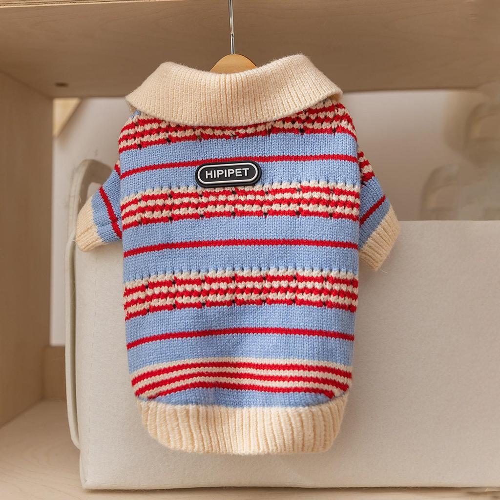 Autumn/Winter Warm Knitted Cat & Small Dog Sweater with Pompoms