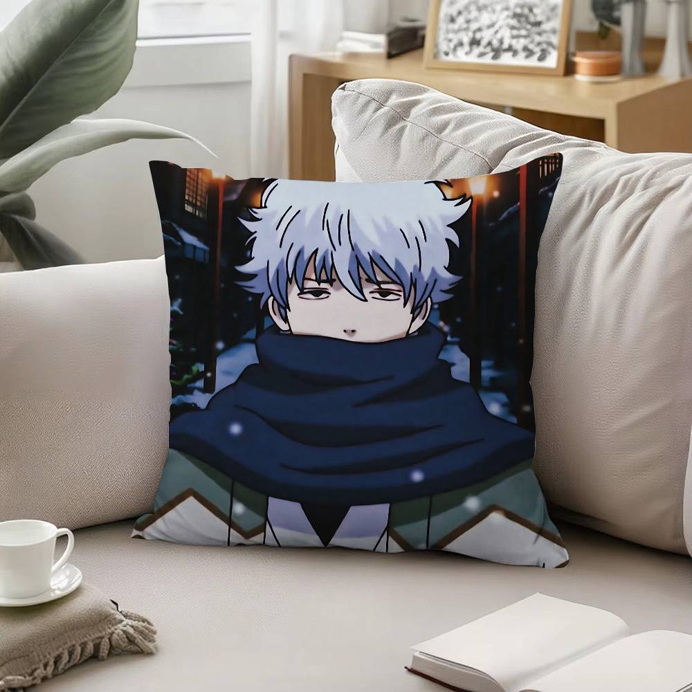 Anime GGintama Pillow Case Pattern Printed Pillowcase For Living Room Sofa Cushion Cover Bedroom Decor