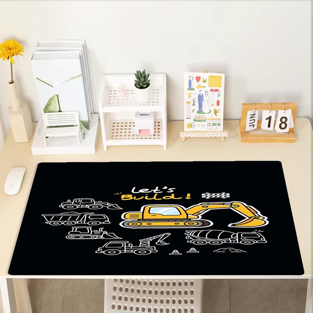 excavator Theme Mouse Pad, Non Slip Rubber Base, Multifunctional Office & Home Decor, Perfect for Workspace Personalization.