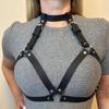 Adjustable Punk Waist Body Chain Belt Gothic Style PU Leather Halter Chest Harness For Women Daily Wear and Parties