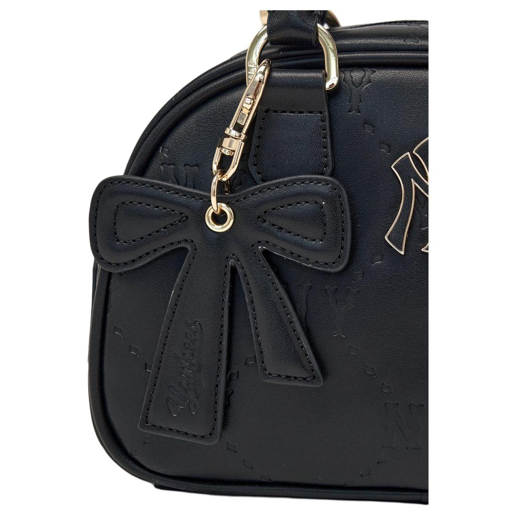 MLB Diamond Old Flower Dark Pattern Butterfly Pendant Faux Leather Crossbody Handbag Regular Kids Kids handbag Black 7ACRM056N-50BKS