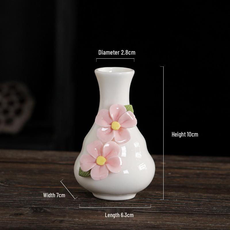Mini Ceramic Vase for Flowers - Perfect for Home or Office Decor, Holds Dried or Hydroponic Plants