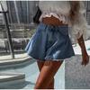 2025 New Summer Women's High Waist Umbrella Shape Short Jeans Female Comfortable Vacation Beach Solid Color Denim Shorts