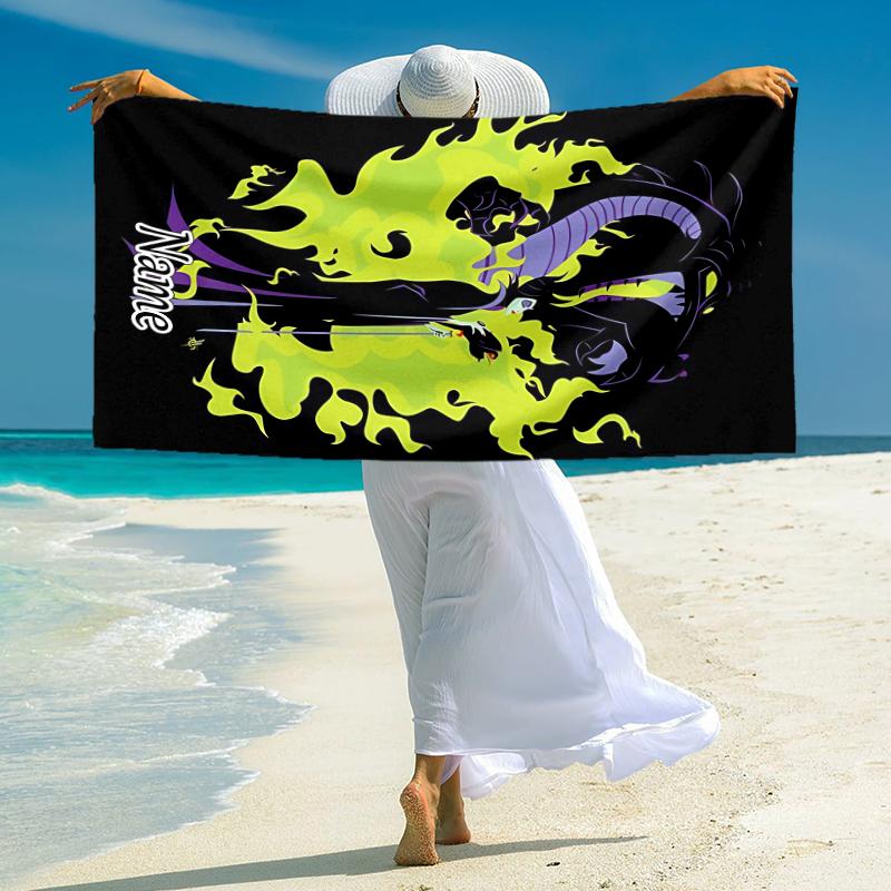 Personalized Dark Flame Guardian Beach Towel Microfiber Beach Towel Thin Absorbent for Beach Swimming Yoga Bath Sports. 0910291