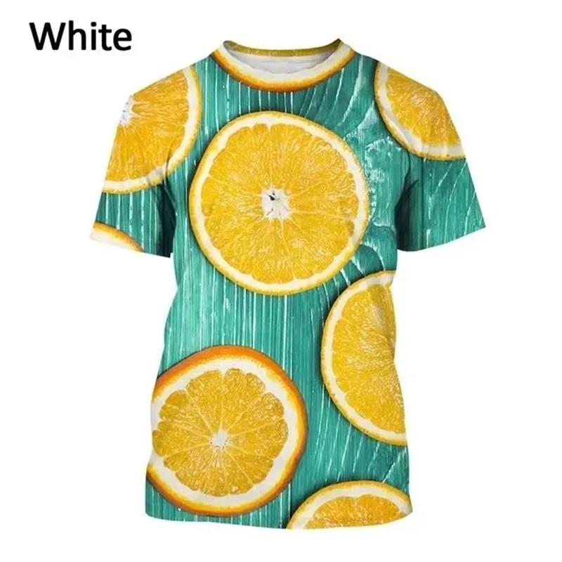 New 3D Fruits Lemon Orange Pritning T Shirt Blueberry Dragon Fruit Graphic