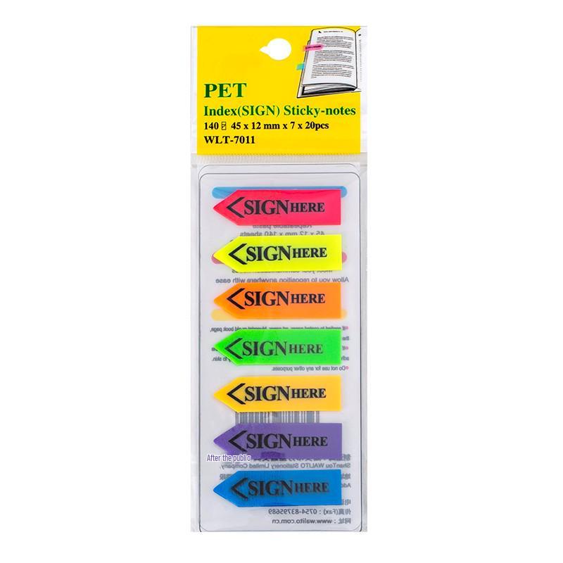 Multicolor Signature Reminder Sticky Notes – 7 Colors Index Stickers
