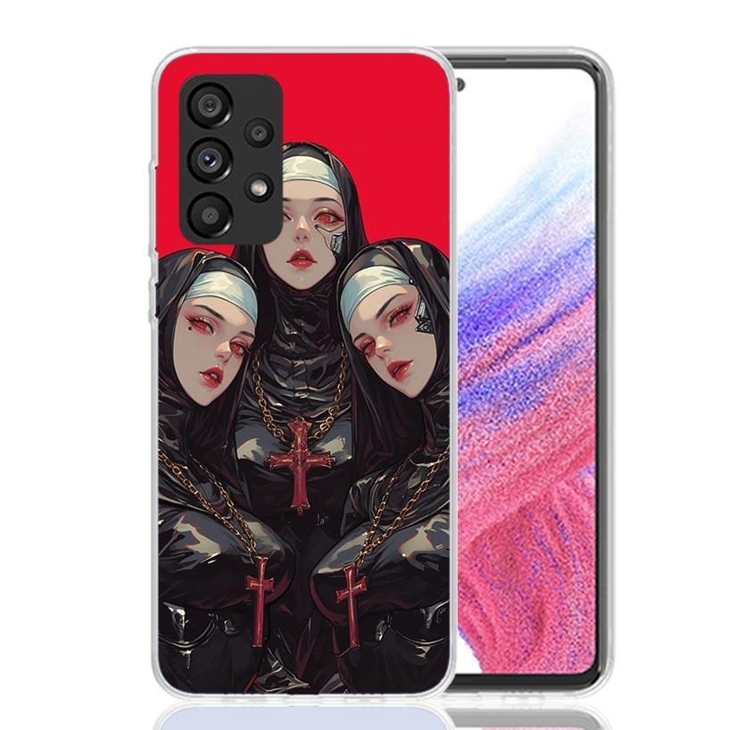 Dunkle Dämonen Nonne Handyhülle Für Samsung Galaxy A17 A16 A14 A15 A13 A57 A56 A54 A55 A53 A37 A36 A34 A35 A33 A26 A24 A25 A23 Galaxy