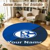 Round Rug Custom NameSchalke 04 FC Pattern Non Slip Carpet Home Floor Decor