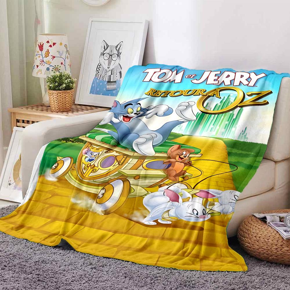 

1pc Tom and Jerry Return to Oz Flannel Blanket Soft Warm Throw for Home, Office, Travel, All-Season Cozy Bedding GiftL1228 80cmx120cm(31inx47in)
