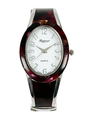 Takeuchi Shoji Co., Ltd.. Rapport Oval Armreifuhr, Silber Breit, 288209, Damen, Lila