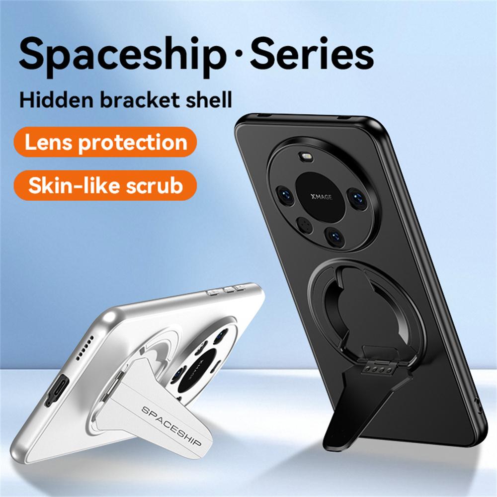 For Huawei Mate 60 Case Compatible with MagSafe Hidden Kickstand Skin-Feel Matte PC TPU Phone Back Cover