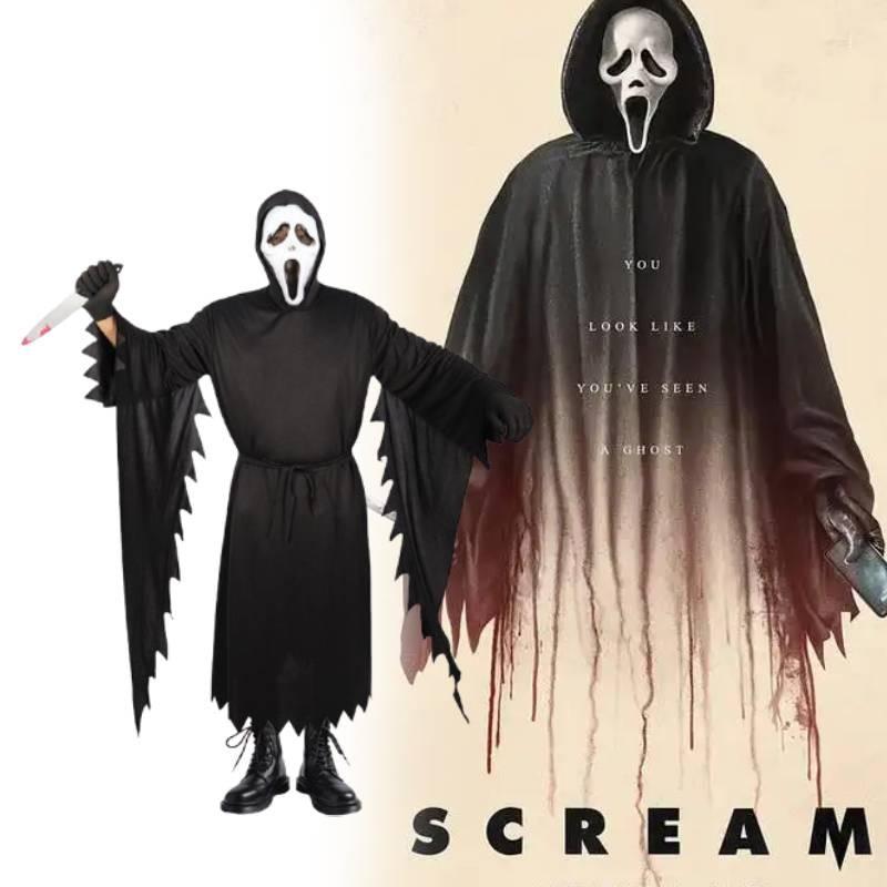 Outfit Halloween Scream Polyester Cloak Mask Cosplay Characters Enthusiasts