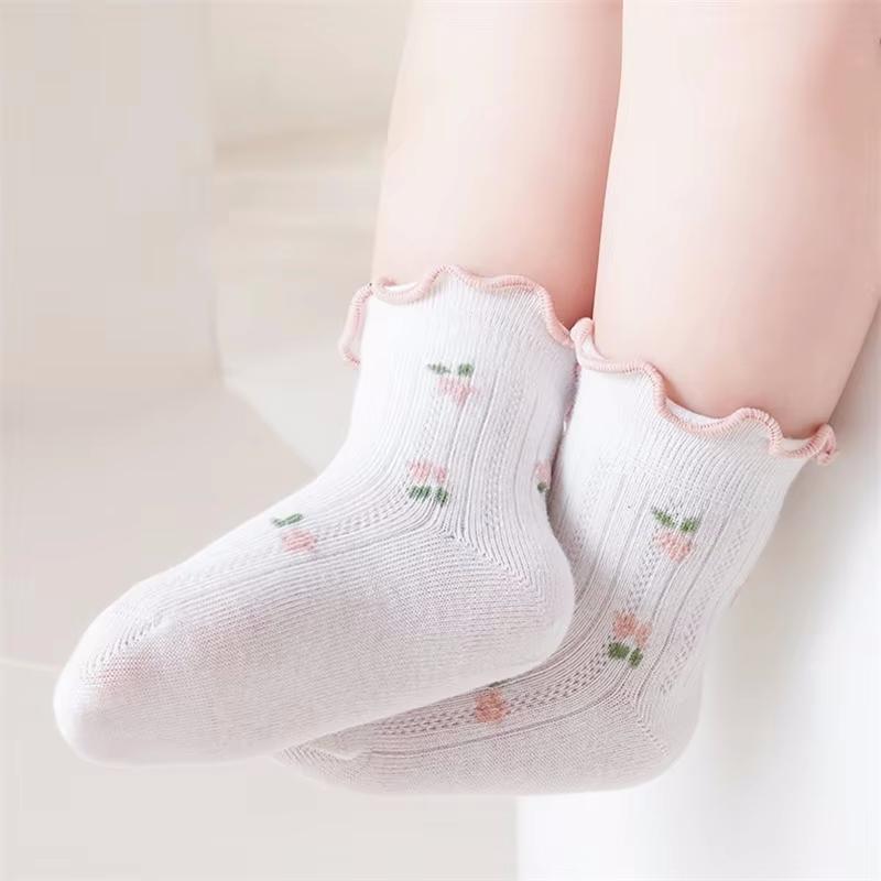 3Pairs/Set Baby Girls Socks Summer Thin Mesh Kids Girl Frilly Lace Socks Cotton Children Dance Princess Sock Spring Summer 0-5Y