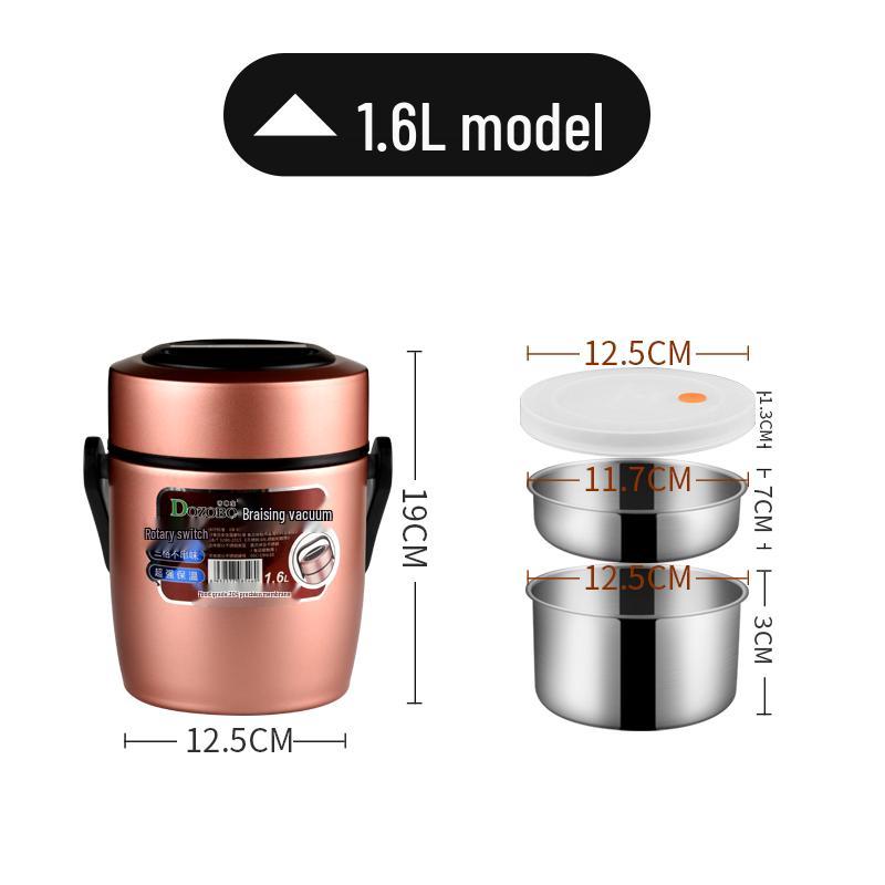 

Portable 304 Stainless Steel Vacuum Insulated Lunch Box with Double Layer for Long Heat Retention