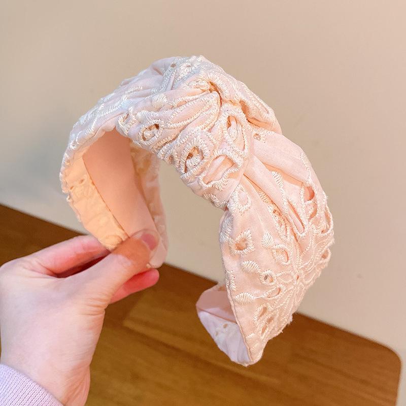 knotted Embroidery Headbands For Women Girls Headwear Fashion Fabric Wide Hairbands Female Hair bands Head Hoop Hair Accessories
