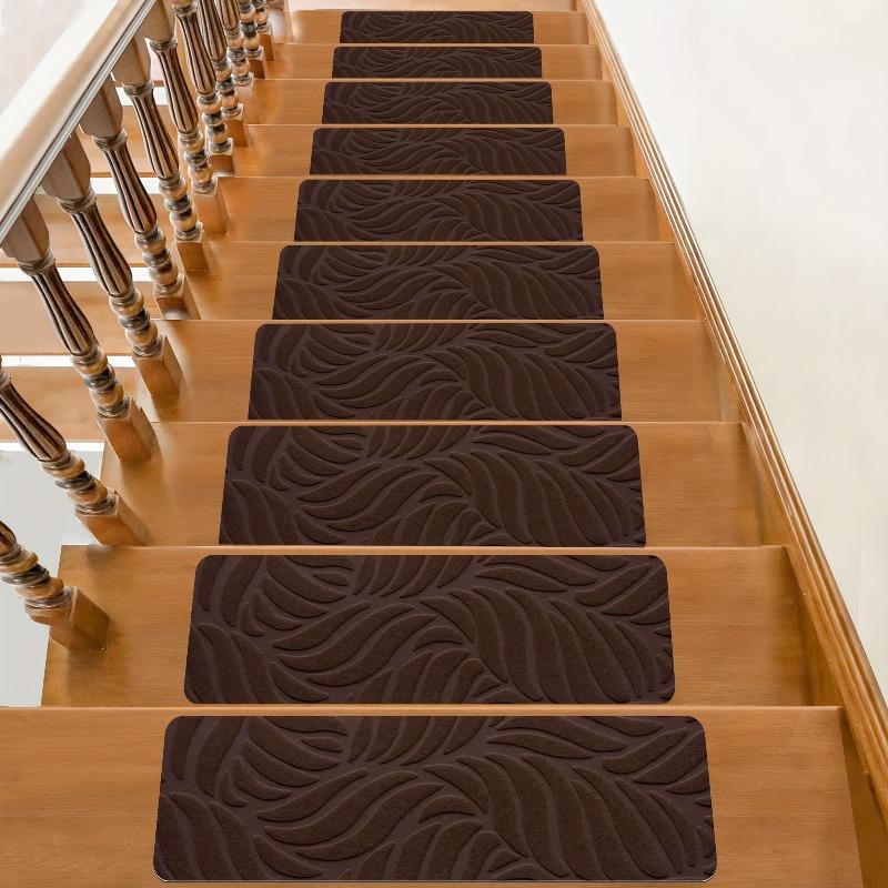 

7/15pc Anti-Slip Carpet Stair Mats 55*19cm Indoor Stair Tread Safety Mats for Pet and Elderly Self-adhesive Stair Protection Mat 55x19CM 7PCS коричневый