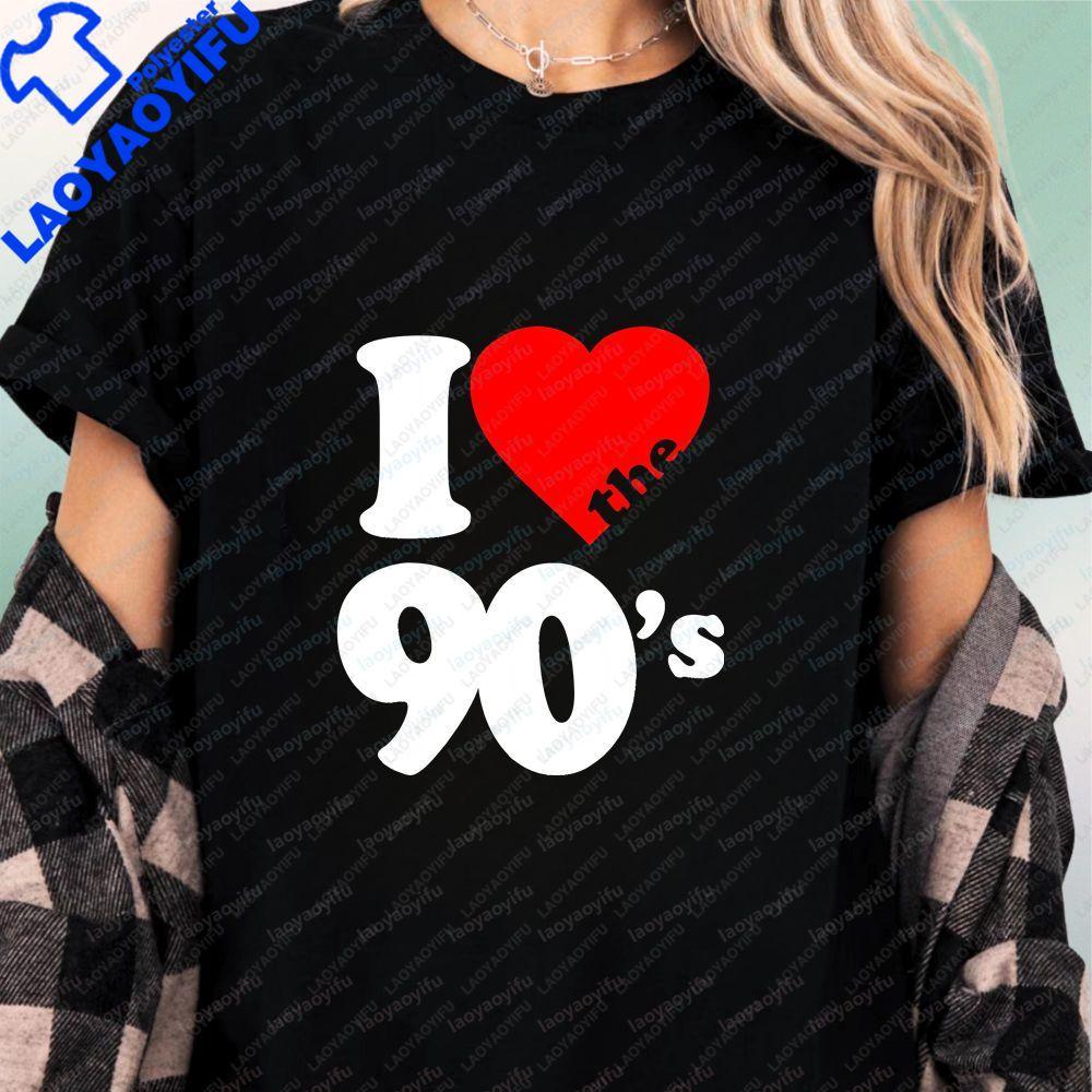 I Love The 90s Printed Blouse Genderneutral Trendy ShortSleeved TShirt Suitable for Both Unisex and WoUnisex Large Size S
