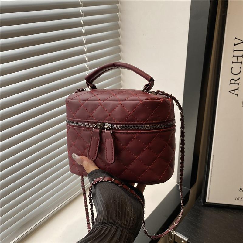 Mini small bag new fashion diamond chain messenger bag versatile popular portable bucket bag