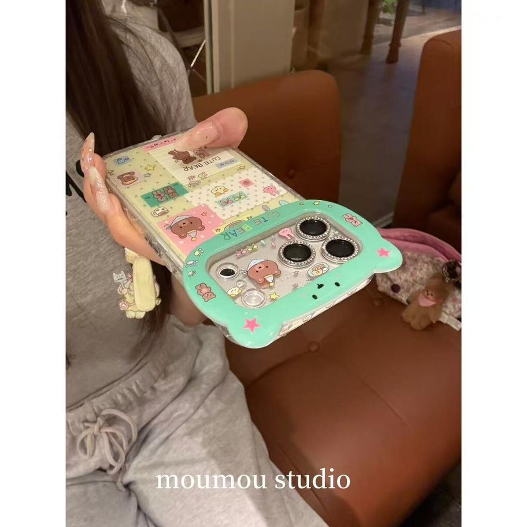 Creative Cute Bear Elephant Lens Frame Is Suitable for Apple 17promax Mobile Phone Case Anti-drop New 16pro
