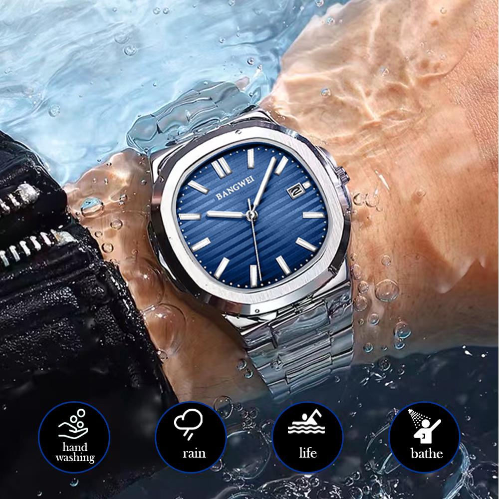 2024 New Luxury Men Quartz Watches 30M Waterproof Automatic Date Watch Stainless Steel Sport Watch for Men Clock